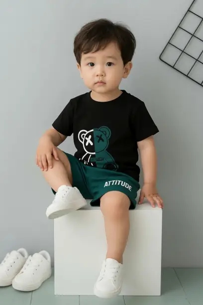 Boys Casual T-shirt Shorts (Multicolor) - Image 2
