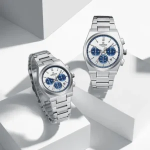 NAVIFORC Elegant Silver With Blue Chronograph Dial Stainless Steel Strap Analog Watch -