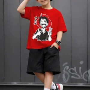 Heartees Boys Casual T-shirt Shorts (Red, Pack of 1)