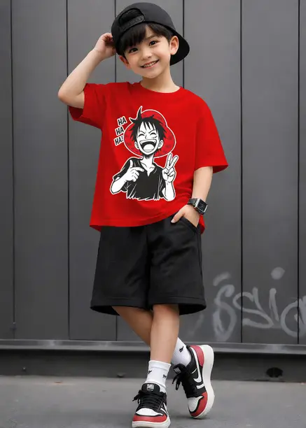 Heartees Boys Casual T-shirt Shorts (Red, Pack of 1)