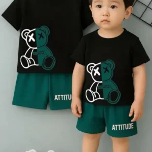 Boys Casual T-shirt Shorts (Multicolor)